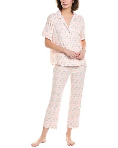 Flora By Flora Nikrooz 2pc Rib Top & Capri Set In Pink