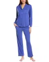 Flora By Flora Nikrooz 2pc Knit Notch Collar Pajama Set In Blue