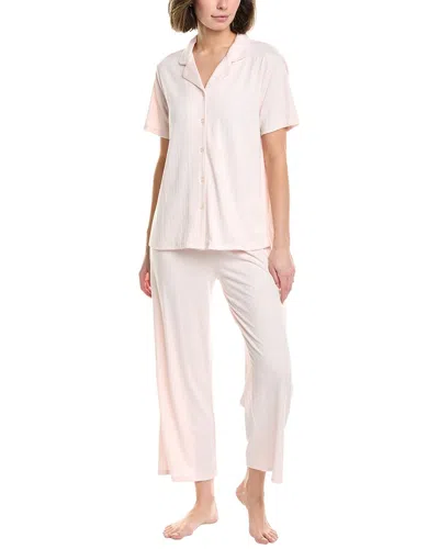 Flora By Flora Nikrooz 2pc Textured Shirt & Pant Set In Pink