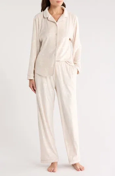 Flora By Flora Nikrooz Addie Velour Long Pajamas In Neutral