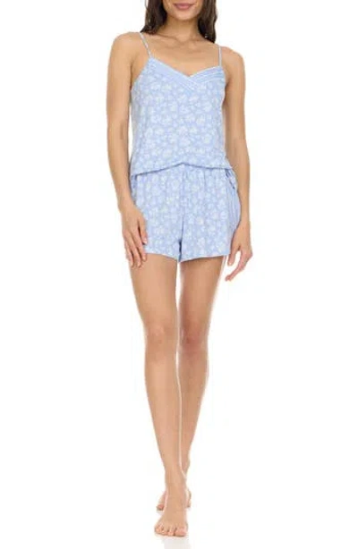 Flora By Flora Nikrooz Amari Camisole, Shorts & Pants 3-piece Pajamas In Blue