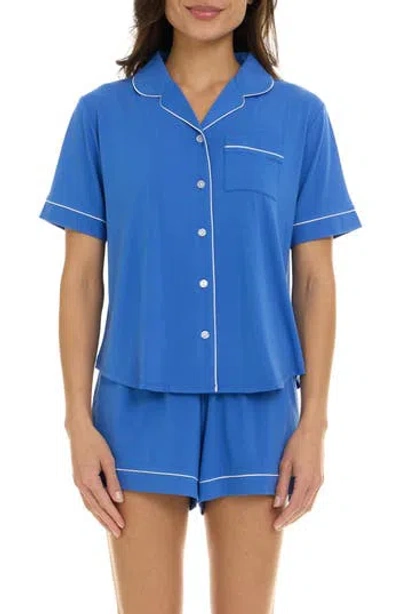 Flora By Flora Nikrooz Annie Shirt & Shorts 2-piece Pajama Set In Blue