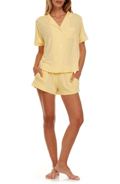Flora By Flora Nikrooz Annie Shirt & Shorts 2-piece Pajama Set In Gold