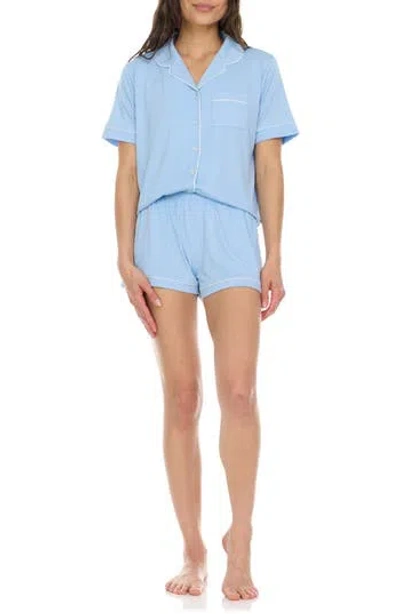 Flora By Flora Nikrooz Annie Shirt & Shorts 2-piece Pajama Set In Light Blue