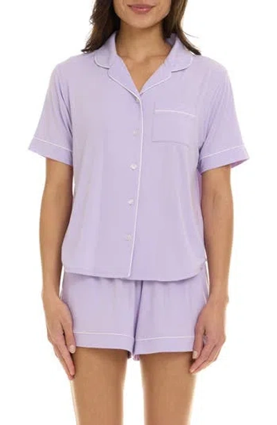 Flora By Flora Nikrooz Annie Shirt & Shorts 2-piece Pajama Set In Purple