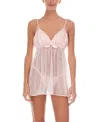 Flora By Flora Nikrooz Bellflower Babydoll Chemise 2pc Lingerie Set In Pink