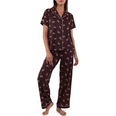 Flora By Flora Nikrooz Breann 3-piece Pajama Set In Brown