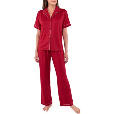Flora By Flora Nikrooz Brenna 3-piece Pajama Set In Lipstick