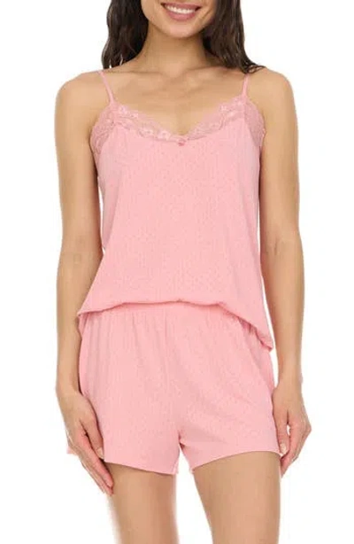 Flora By Flora Nikrooz Brittany Short Pointelle Knit Pajamas In Pink
