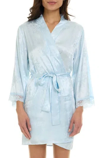 Flora By Flora Nikrooz Eloisa Floral Satin Wrap In Blue