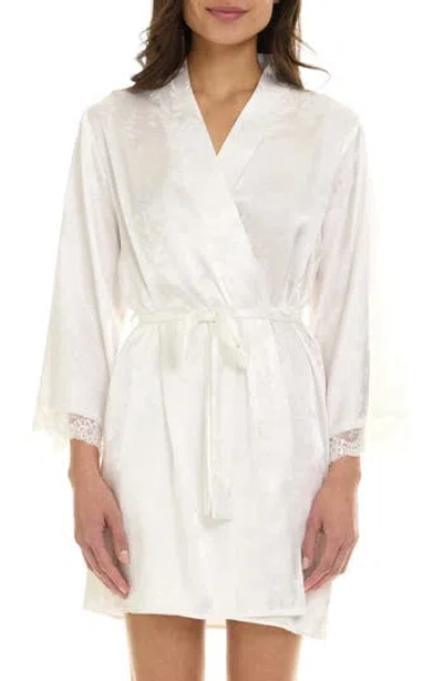 Flora By Flora Nikrooz Eloisa Floral Satin Wrap In White