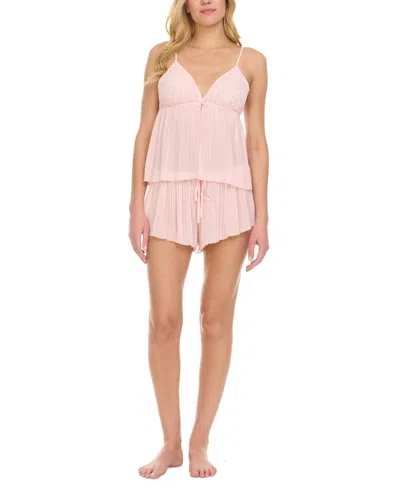 FLORA BY FLORA NIKROOZ FLORA BY FLORAL NIKROOZ WOMEN'S CALI PLEATED CAMI & SHORT SLEEP SET
