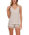 Flora By Flora Nikrooz Frances Knit Cami Tap Pajama Set In Beige