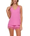 Flora By Flora Nikrooz Frances Knit Cami Tap Pajama Set In Peony