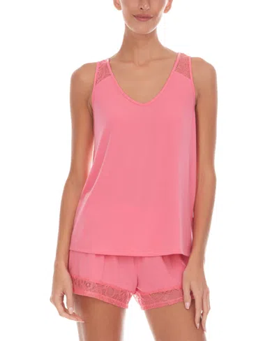 Flora By Flora Nikrooz Frances Knit Cami Tap Pajama Set In Pink