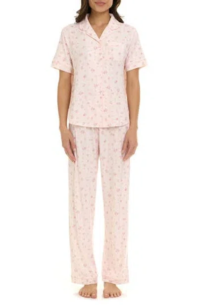 Flora By Flora Nikrooz Gabriella Piped Jersey Pajamas In Pink
