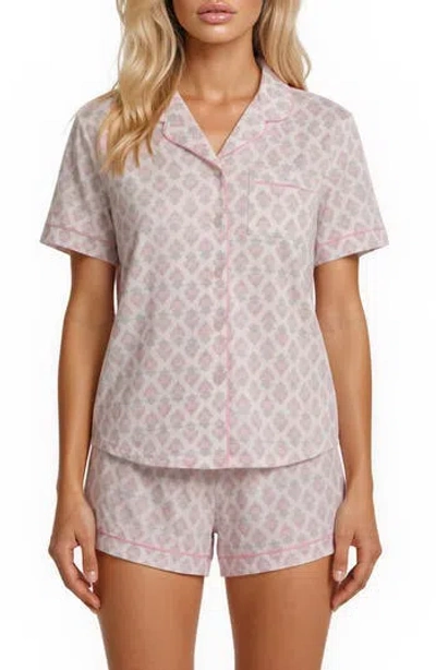 Flora By Flora Nikrooz Gabriella Printed Short Pajamas In Purple