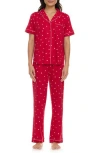 Flora By Flora Nikrooz Gabriella Short Sleeve Button-up Shirt & Pants Pajamas In Multi