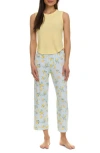 Flora By Flora Nikrooz Imani 3-piece Capri Pajama Set In Aqua