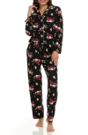 Flora By Flora Nikrooz Lindsey Collared Knit Pajamas In Black