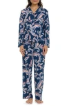 Flora By Flora Nikrooz Lindsey Collared Knit Pajamas In Blue