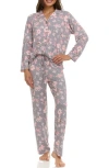 Flora By Flora Nikrooz Lindsey Collared Knit Pajamas In Grey