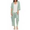 Flora By Flora Nikrooz Madison 3-piece Travel Pajamas In Sage