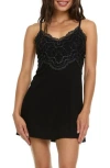 Flora By Flora Nikrooz Monique Lace Knit Chemise In Black