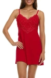 Flora By Flora Nikrooz Monique Lace Knit Chemise In Red