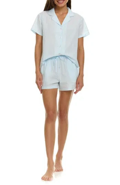 Flora By Flora Nikrooz Serena Cotton Seersucker Short Pajamas In Blue