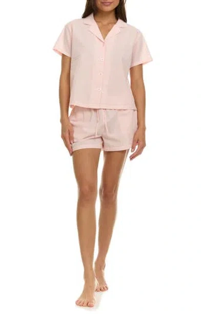 Flora By Flora Nikrooz Serena Cotton Seersucker Short Pajamas In Pink