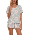Flora By Flora Nikrooz Women's 2-pc Elina Printed Knit Pajama Set