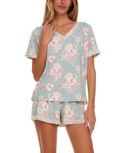 Flora By Flora Nikrooz Women's 2-pc Elina Printed Knit Pajama Set