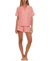 Flora By Flora Nikrooz 2pc Printed Knit Pajama Set In Coral