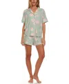 FLORA BY FLORA NIKROOZ WOMEN'S 2-PC GABRIELLA PRINTED SHORTY PAJAMAS SET