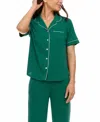 Flora By Flora Nikrooz Women's Annie Notch Top And Capri Pajama Set In Green