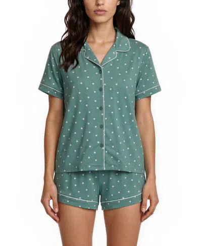 Flora By Flora Nikrooz Women's Brenna Knit 3-pc. Pajama Set In Green