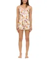 Flora By Flora Nikrooz Women's Cindy 2-pc. Floral Satin Pajamas Set In Ivory