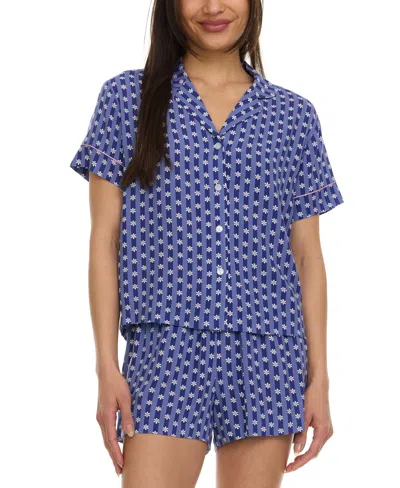 Flora By Flora Nikrooz Women's Joselyn Notched-collar Short Pajama Set