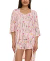Flora By Flora Nikrooz Women's Lotus 3-pc. Travel Sleep Set