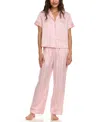 Flora By Flora Nikrooz 2pc Printed Stripe Pajama Set In Pink