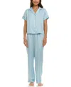 Flora By Flora Nikrooz 2pc Printed Stripe Pajama Set In Teal