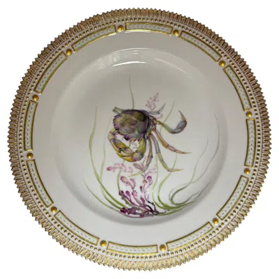 Pre-owned Flora Danica Middle 20th Century Fauna Cancer Pagurus Danica Royal Copenhagen Plate In Brown