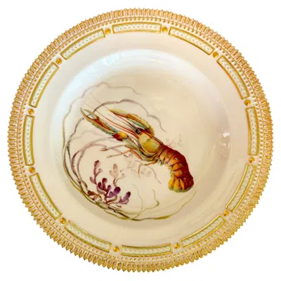 Pre-owned Flora Danica Middle 20th Century Fauna Danica Nephrops Norvegicus Royal Copenhagen Plate In Sand