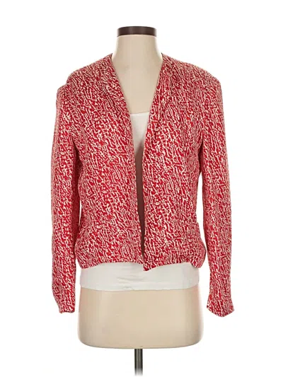 Pre-owned Flora Kung New York Silk Cardigan Sweater In Red