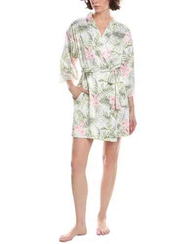 Flora Nikrooz 2pc Printed Matte Charmeuse, Wrap & Cami Set In Multi