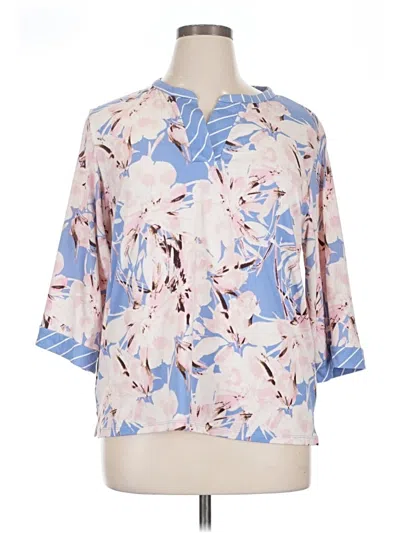 Pre-owned Flora Nikrooz 3/4 Sleeve Blouse In Blue