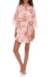 Flora Nikrooz Andrea Floral Lace Trim Robe In Pink