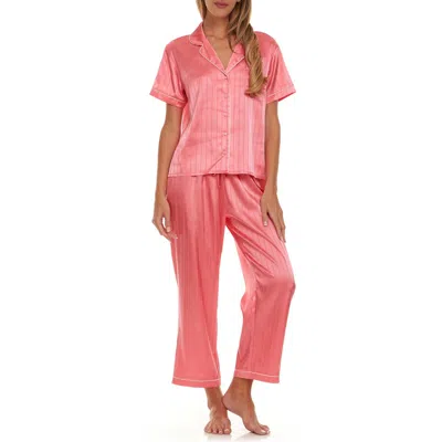 Flora Nikrooz Betty Shadowstripe Pajamas In Flamingo