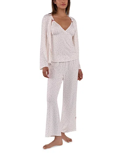 Flora Nikrooz Bridget Camisole, Pants & Cardigan Pajama Set In White